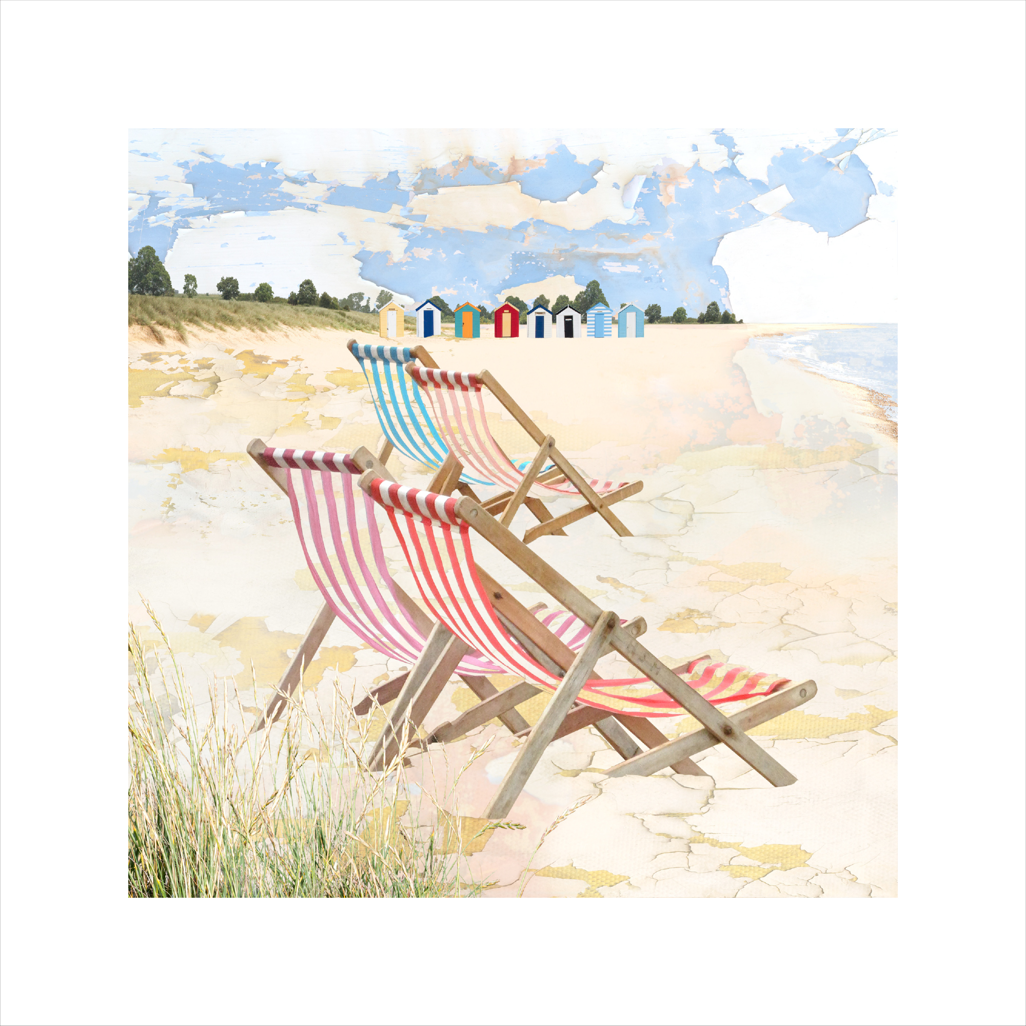 Claire Gill, Seascape 66 Limited Edition Print, Fine Art Print, Claire Gill Artist, Seascape, Limited edition print, Boat, Digital Photomontage, Digital Art, Card, Buy Art, Collect Art, Southwold
