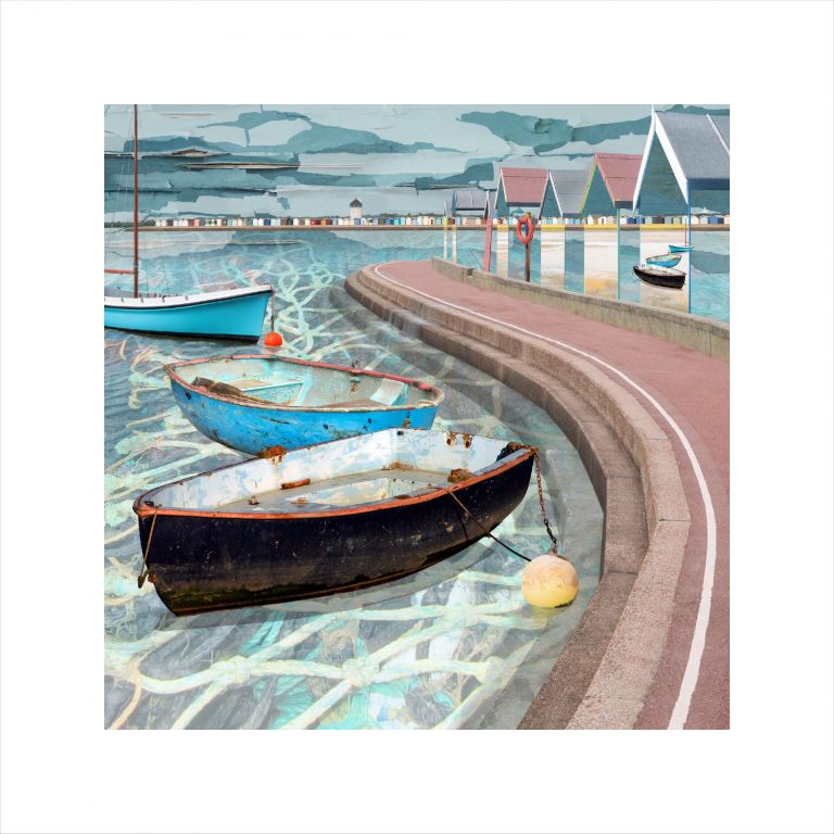 Claire Gill, Seascape 67 Limited Edition Print, Fine Art Print, Claire Gill Artist, Seascape, Limited edition print, Boat, Digital Photomontage, Digital Art, Card, Buy Art, Collect Art, Brightlingsea