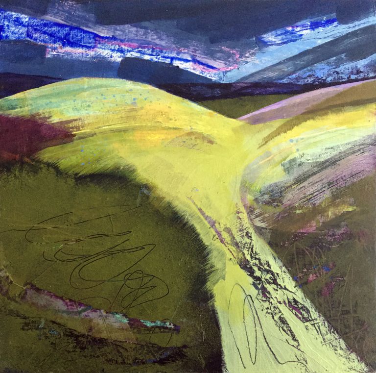 Claire Gill artist, abstract landscape painting, painting on panel, developing painting, the process of painting, teen things I learnt about painting, acrylic paint, the painting process