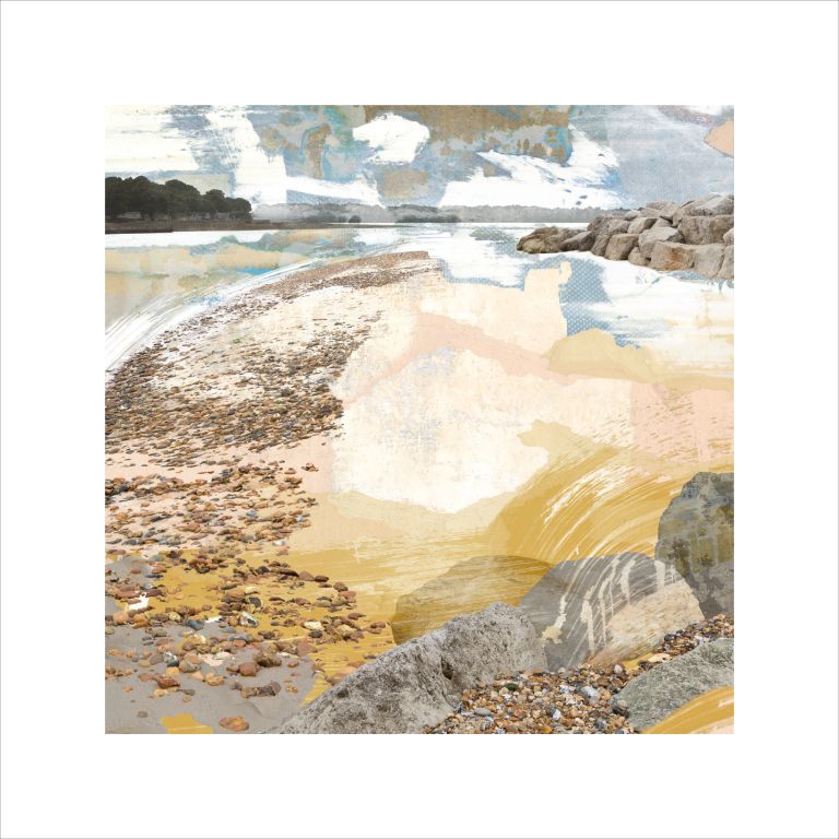 Claire GIll, Hengistbury head, The Run, Dorset Coast, limited edition print, seascape print, beach scene, beach art, coastal art, the run, fine art print