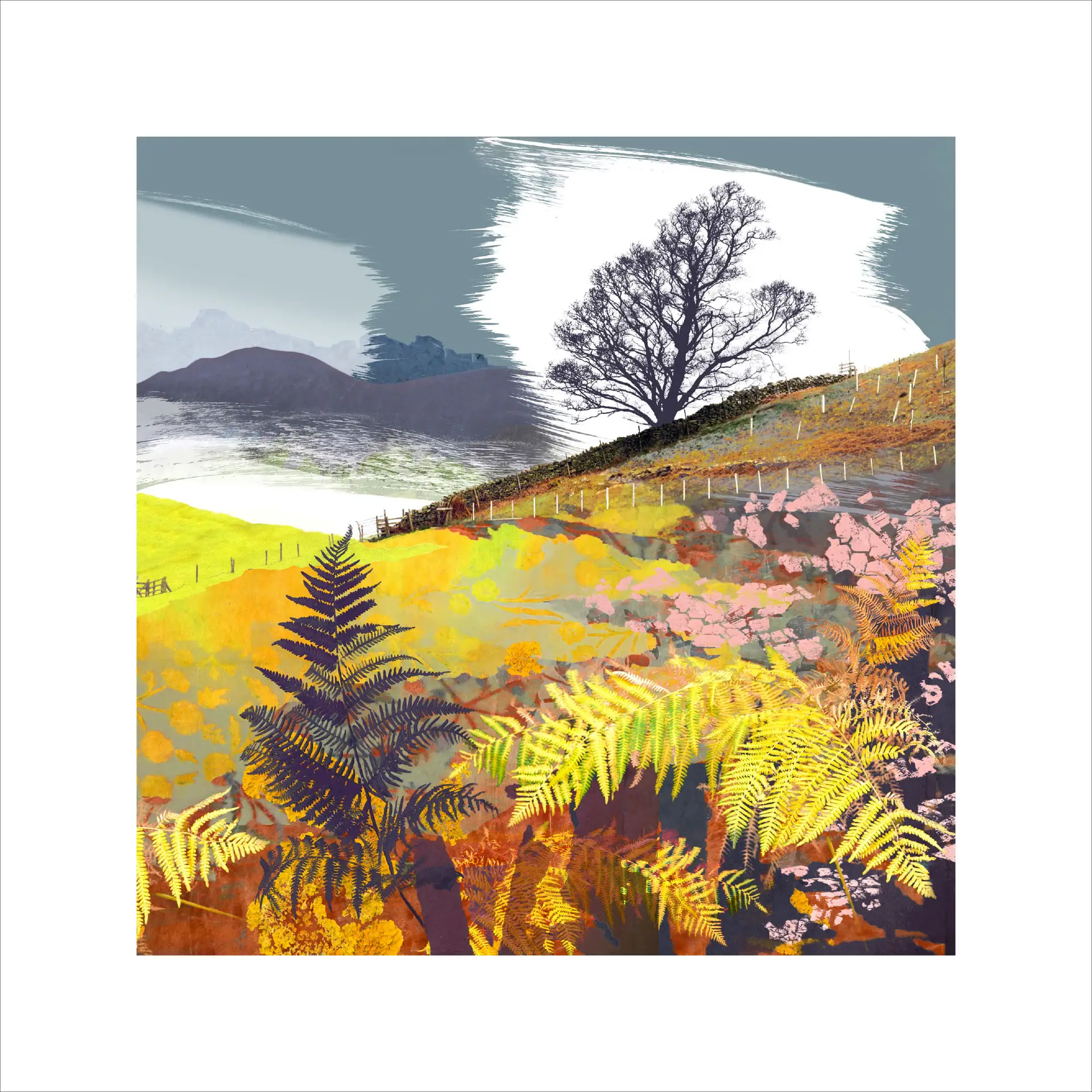 Claire Gill artist, limited edition print, martindale, lake district print, mountains over ullswater, fine art print