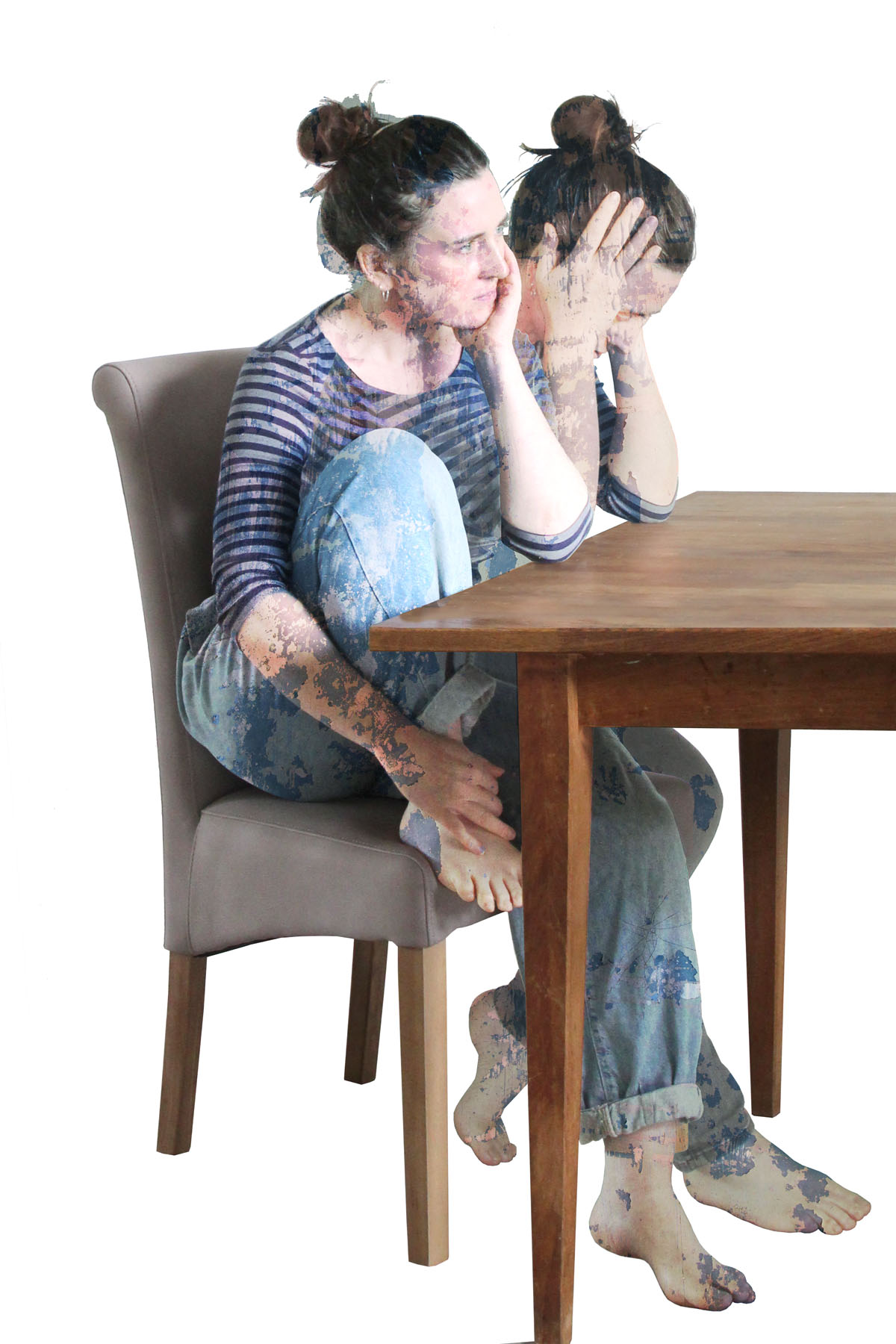 duality, photomontage, photoshop edit, two figures