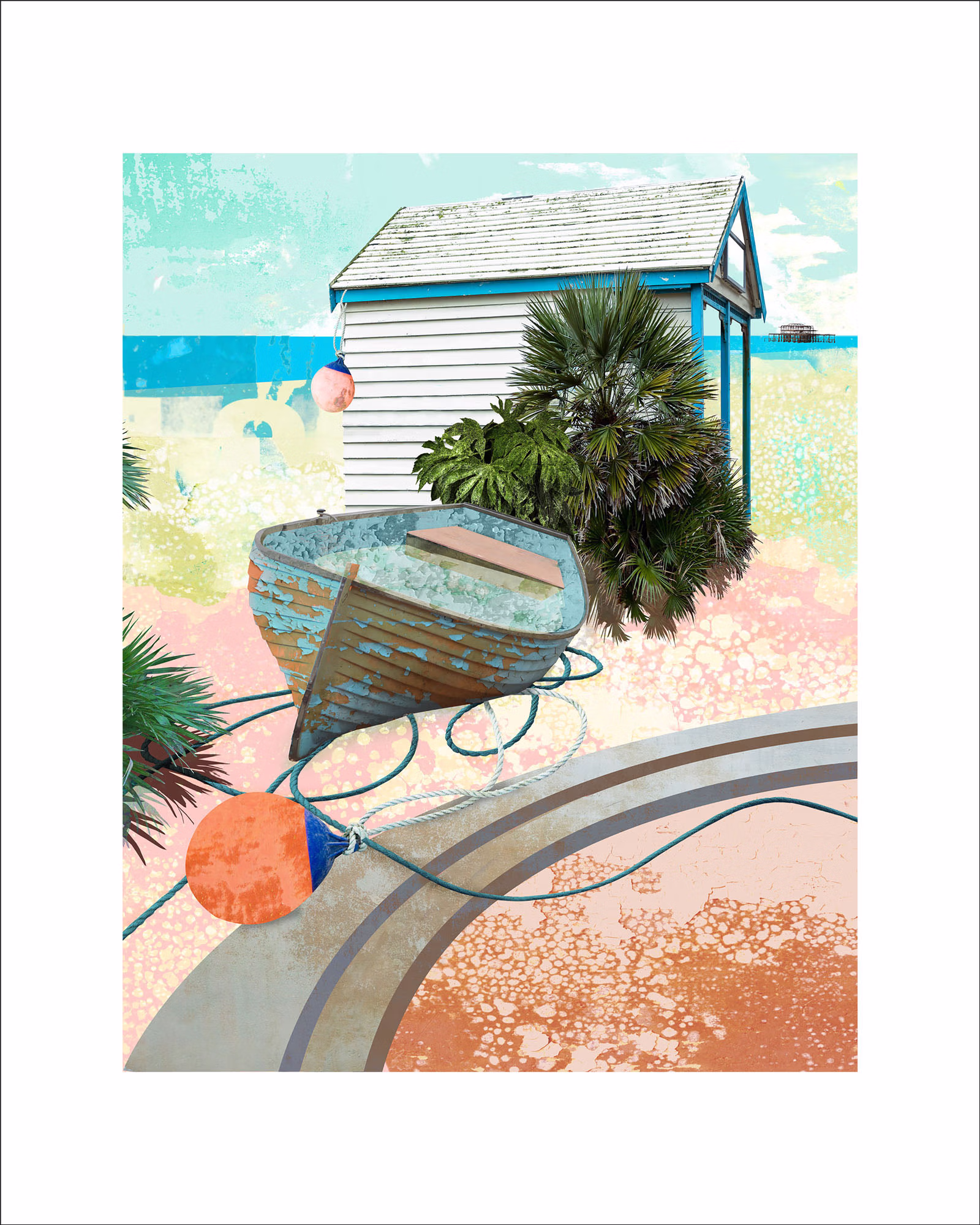 Brighton boat, limited eiftion print, Claire Gill, Brighton sea front, art for walls