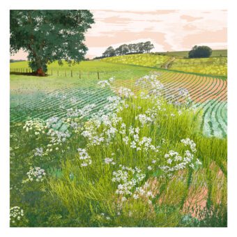 The Quiet of the Evening rolling fields landscape print by Claire Gill