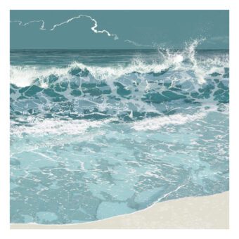 Uplift limited edition rough sea art print by Claire Gill