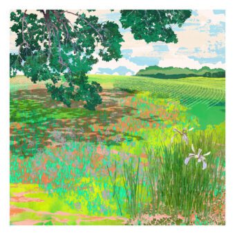 Momentary green tree landscape print by Claire Gill