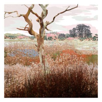 The Bare Bones limited edition landscape print with tree and meadow