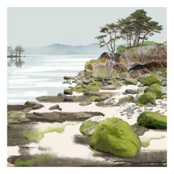 The Velvet Shore contemporary landscape print by Claire Gill