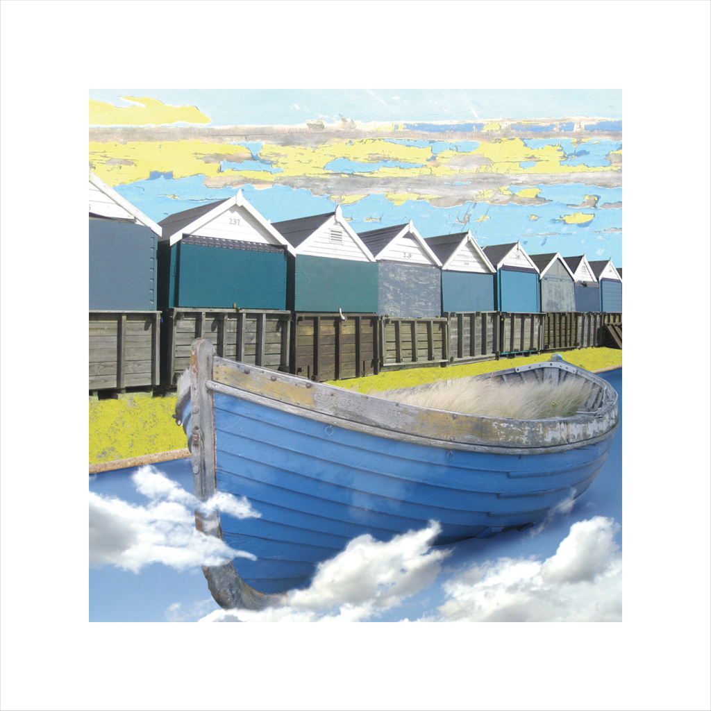 affordable art, art for sale. art online, art prints,Claire Gill, Limited edition prints, digital photomontage, fine art prints, hahnemuhle, coastal art, Collect Art, seascape 3, Bournemouth, boat, clouds