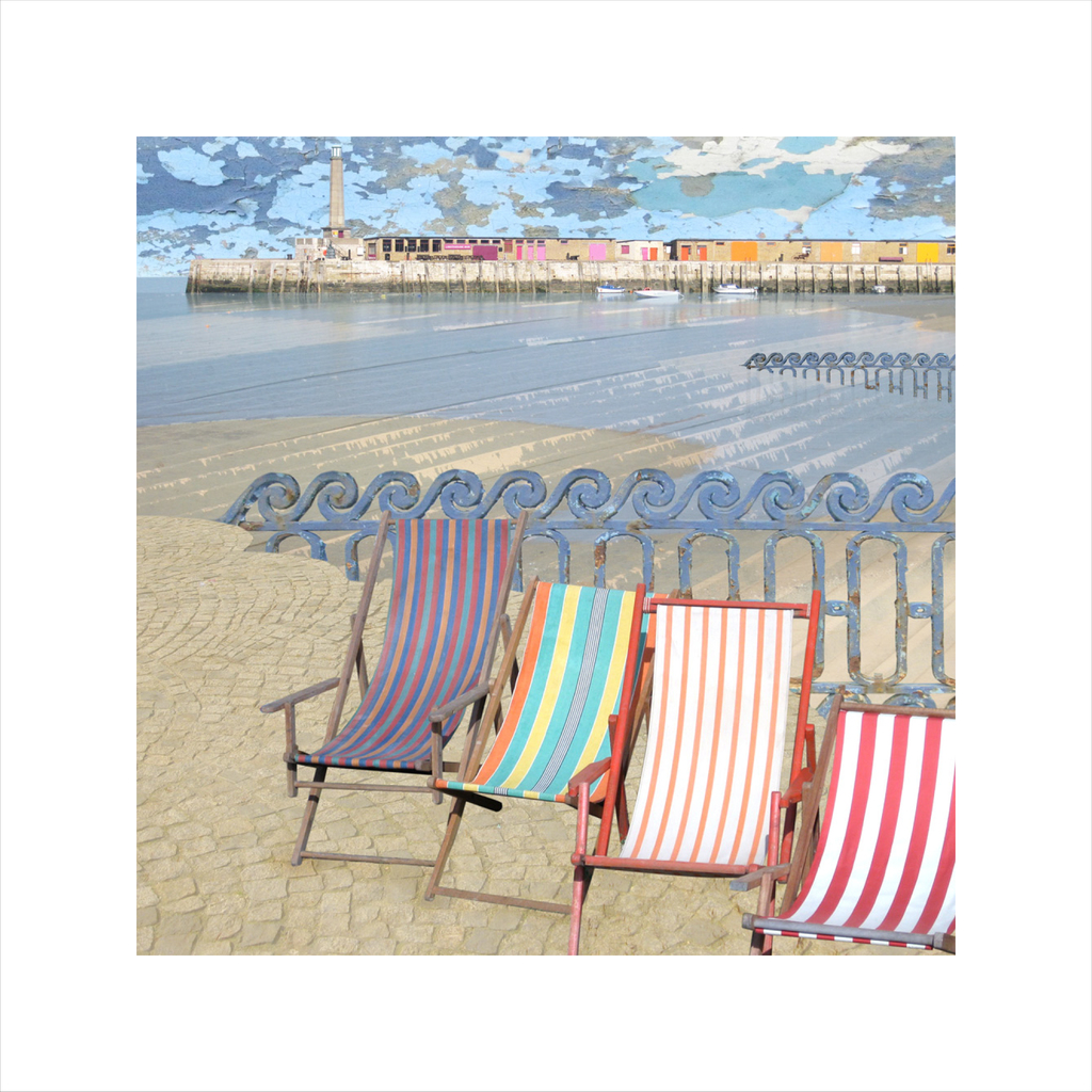 Claire Gill, Artist, seascapes, limited edition print, buy art, collect art, harbour arm, Margate, digital photomontage, seagull, Lombard street gallery