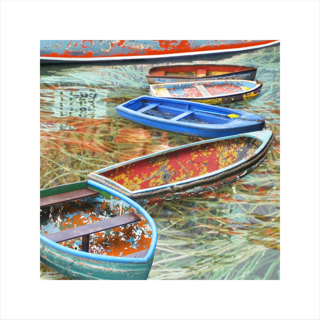 affordable art, art for sale. art online, art prints,Claire Gill, Limited edition prints, digital photomontage, fine art prints, hahnemuhle, coastal art, Collect Art, seascape 18, boats