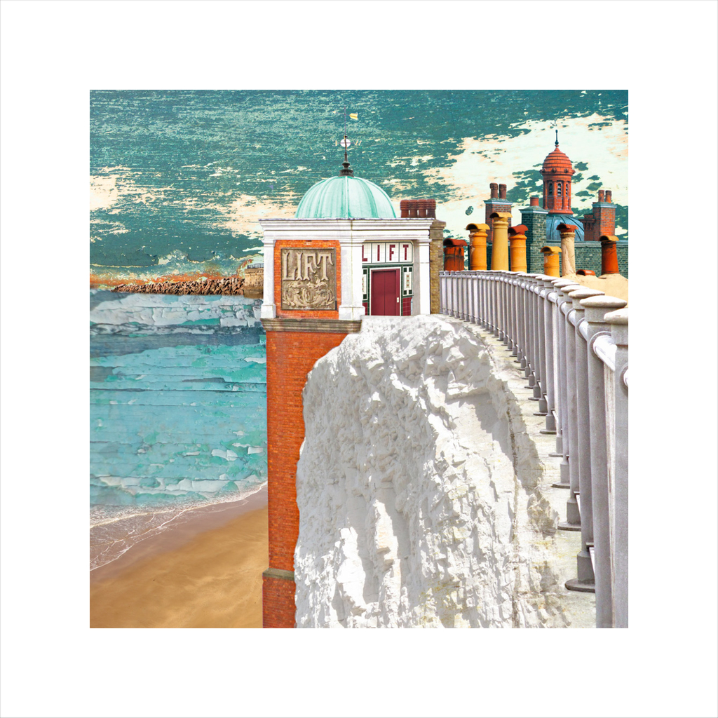 affordable art, art for sale. art online, art prints, Claire Gill, Limited edition prints, digital photomontage, fine art prints, hahnemuhle, coastal art, Collect Art, seascape 32, Ramsgate, Ramsgate Lift