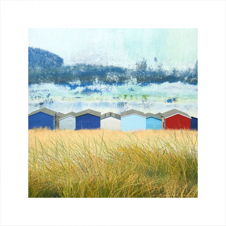 affordable art, art for sale. art online, art prints, Claire Gill, Limited edition prints, digital photomontage, fine art prints, hahnemuhle, coastal art, Collect Art, seascape 50, Whitstable, Tankerton, Beach huts